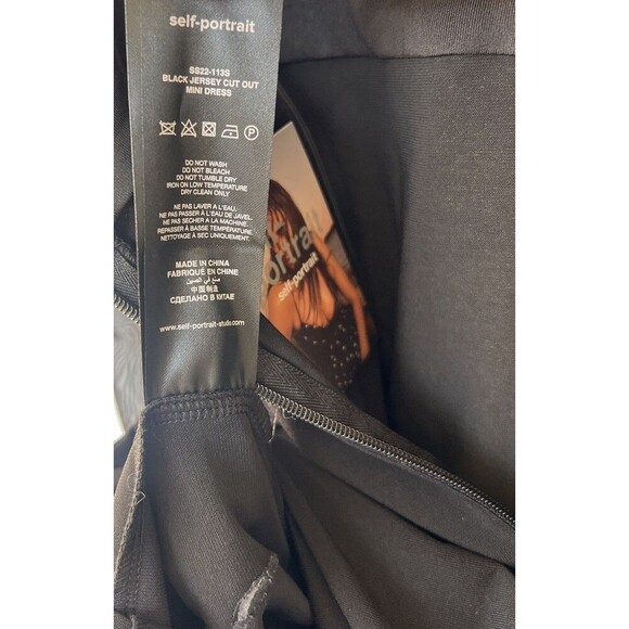 SELF-PORTRAIT Cutout Lace Trimmed Stretch Jersey Chiffon Halterneck Mini Dress 4 - Picture 12 of 13